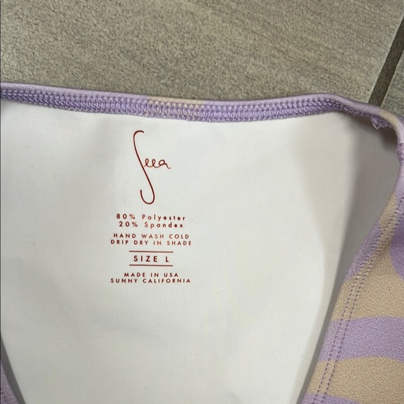 Seaa Swimsuit in Purple and Cream - Picture 2 of 5